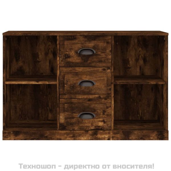 Сайдборд, опушен дъб, 104,5x35,5x67,5 см, инженерно дърво