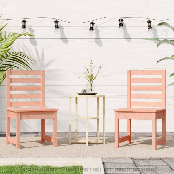 Градински столове, 2 бр, 50x48x91,5 см, масивно дугласко дърво