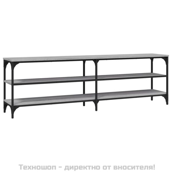 ТВ шкаф, сив сонома, 160x30x50 см, инженерно дърво