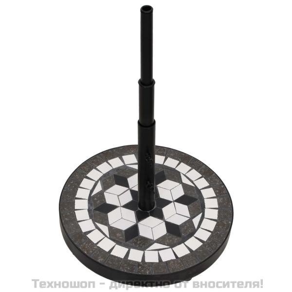 Основа за чадър, черно и бяло, кръгла, 12 кг