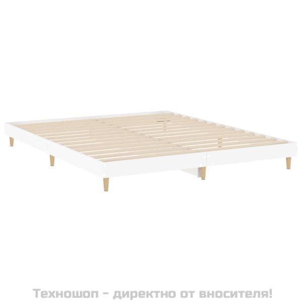 Рамка за легло, бяла, 120x200 см, масивно дърво