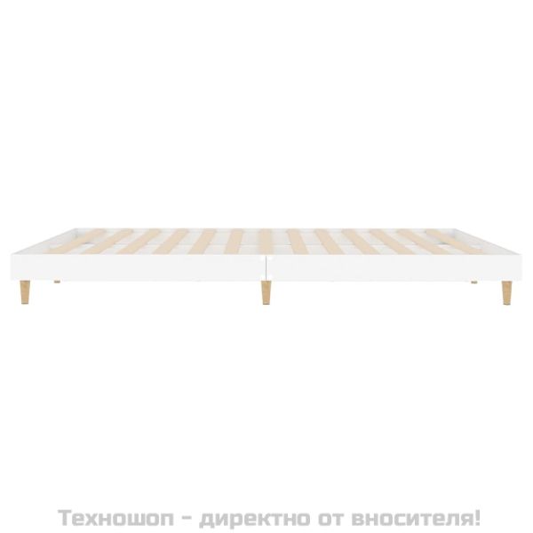 Рамка за легло, бяла, 120x200 см, масивно дърво