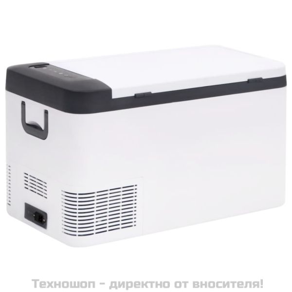 Хладилна кутия с дръжка черно и бяло 25 л PP и PE