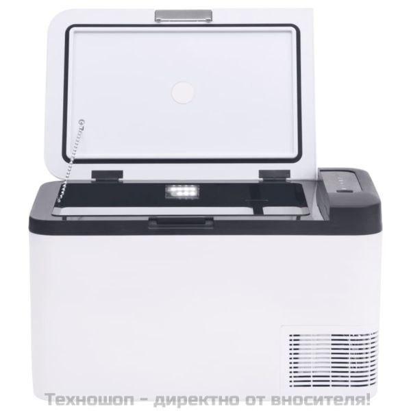 Хладилна кутия с дръжка черно и бяло 25 л PP и PE