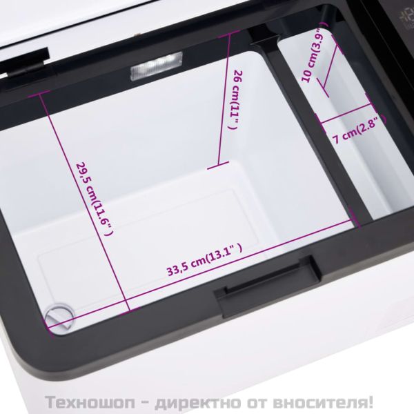 Хладилна кутия с дръжка черно и бяло 25 л PP и PE