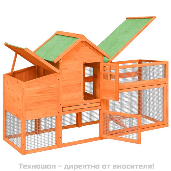 Кокошарник кафяв 186,5x58,5x113 см бор масив