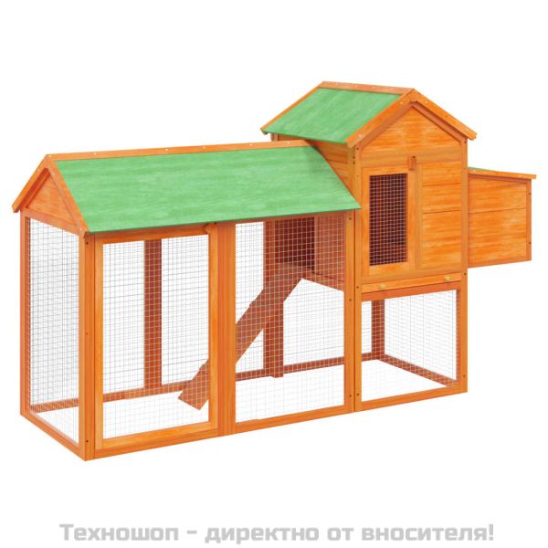 Кокошарник кафяв 193x65x117 см бор масив