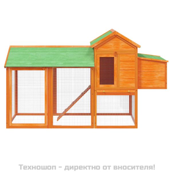 Кокошарник кафяв 193x65x117 см бор масив