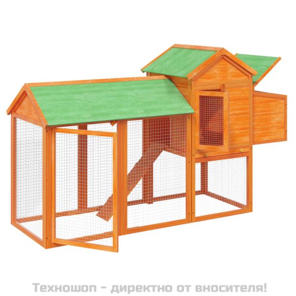 Кокошарник кафяв 193x65x117 см бор масив