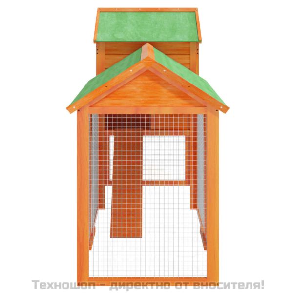 Кокошарник кафяв 193x65x117 см бор масив