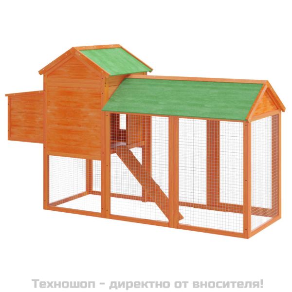 Кокошарник кафяв 193x65x117 см бор масив