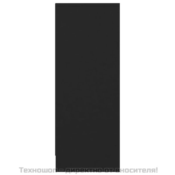 Шкаф за обувки, черен, 31,5x35x90 см, инженерно дърво