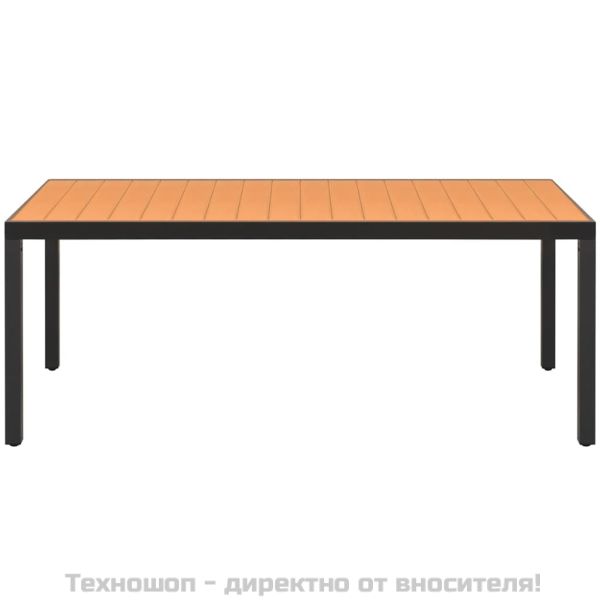 Градинска маса, кафява, 185x90x74 см, алуминий и WPC