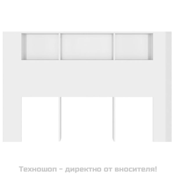 Табла за легло тип шкаф, бял гланц, 160x18,5x104,5 см