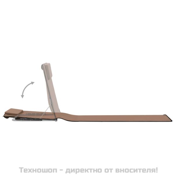 Сгъваеми плажни постелки, 2 бр, стомана и плат, кафяви
