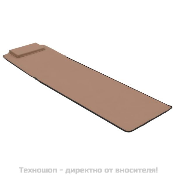 Сгъваеми плажни постелки, 2 бр, стомана и плат, кафяви