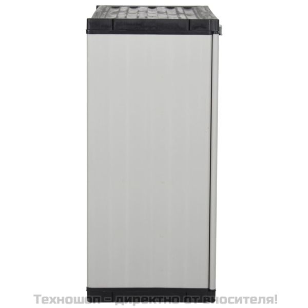 Градински шкаф за съхранение с 1 рафт сиво-черен 68x40x85 см