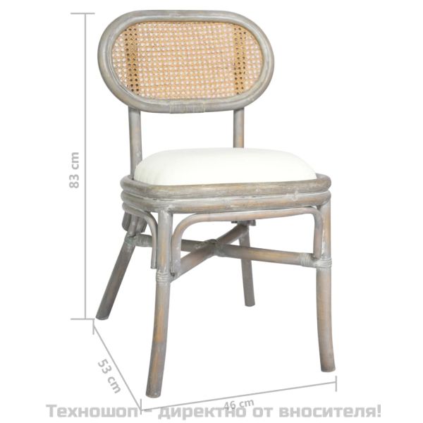 Трапезни столове, 6 бр, сиви, тапицерия от лен