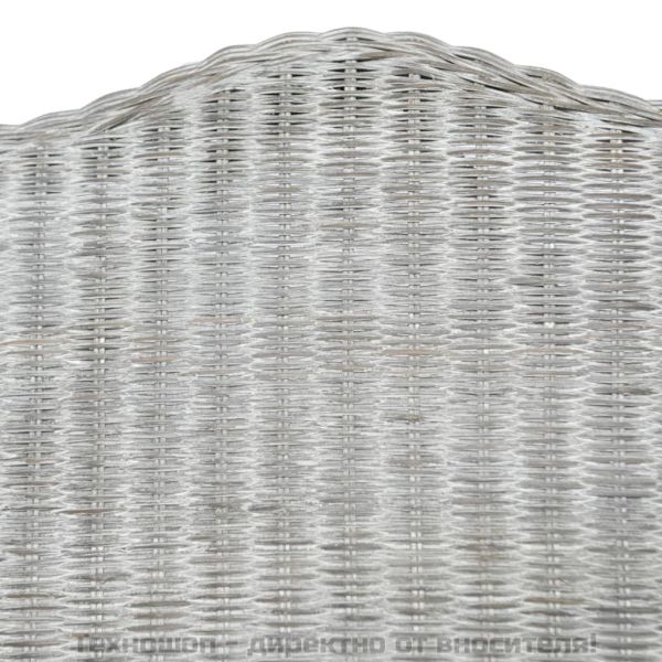 Диван с възглавница, сив, естествен ратан и лен