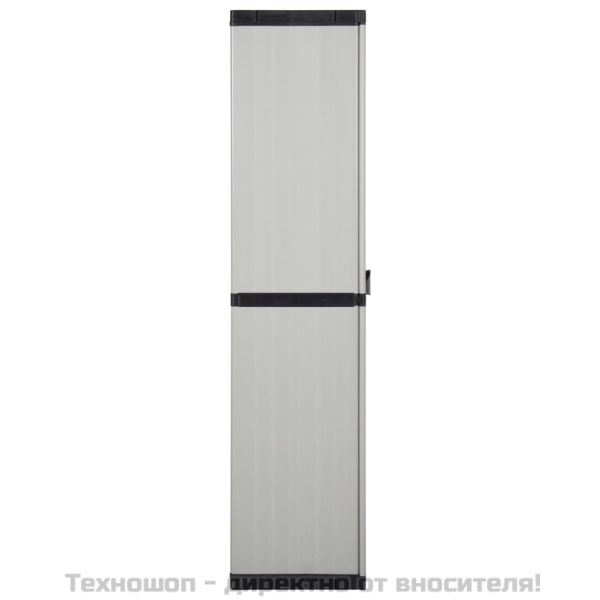 Градински шкаф за съхранение с 3 рафта сиво-черен 68x40x168 см