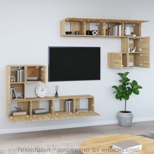 ТВ шкафове за стенен монтаж, дъб сонома, инженерно дърво