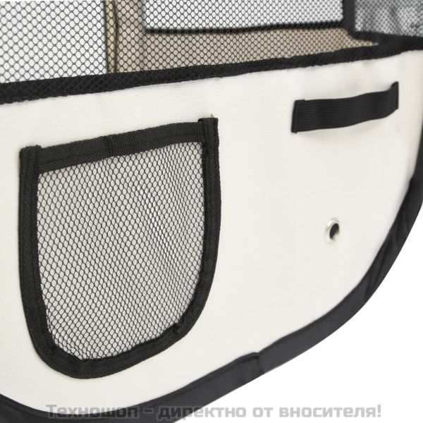 Сгъваема кучешка кошара с чанта за носене розова 90x90x58 см