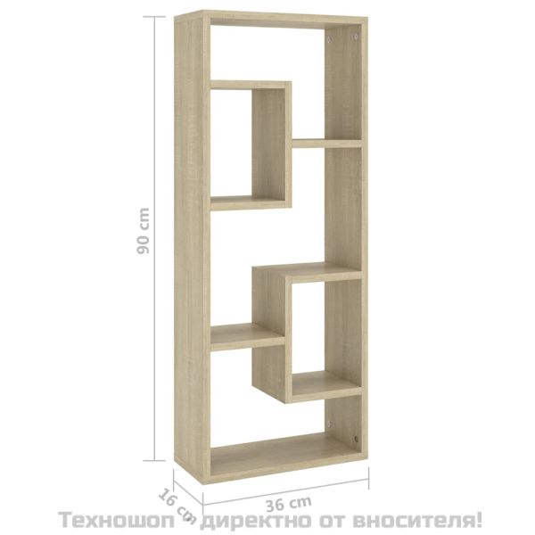 Стенен рафт, дъб сонома, 36x16x90 см, инженерно дърво