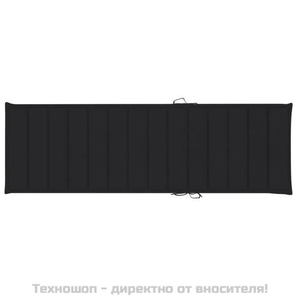 Шезлонг с черно шалте, импрегнирана борова дървесина