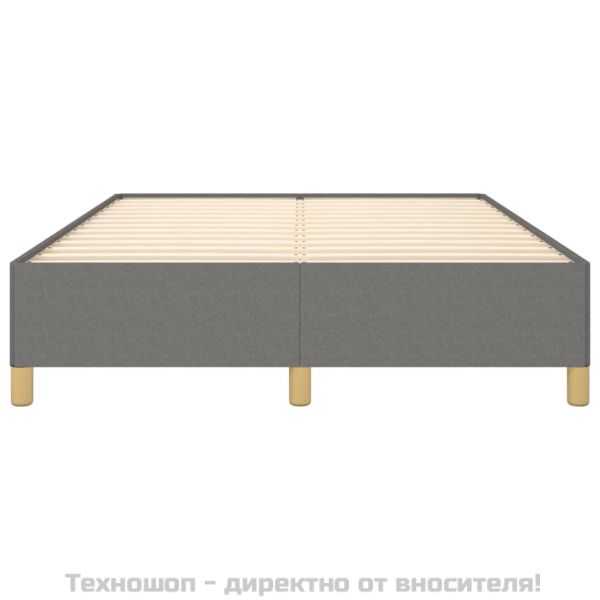 Рамка за легло без матрак, тъмносива, 140x200 см, плат