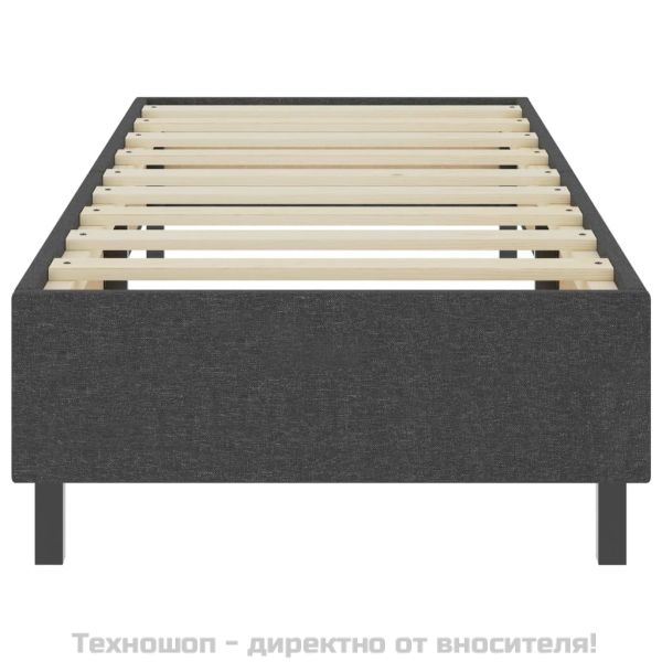 Боксспринг легло, тъмносиво, текстил, 100x200 см