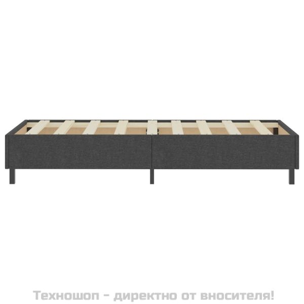 Боксспринг легло, тъмносиво, текстил, 100x200 см