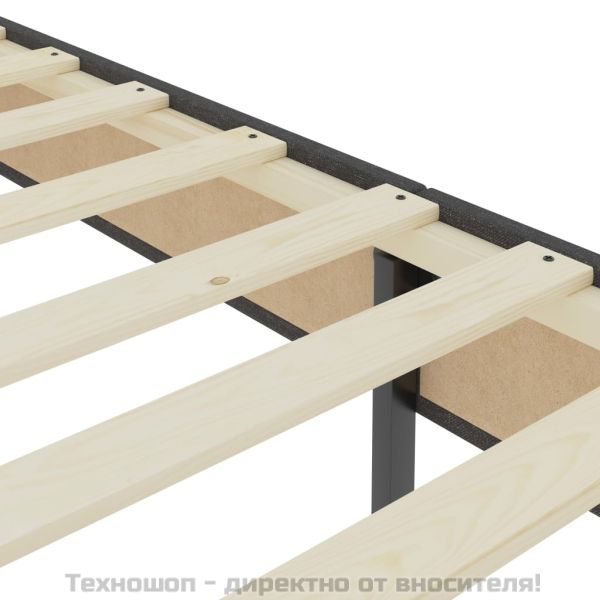 Боксспринг легло, тъмносиво, текстил, 100x200 см