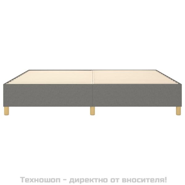 Рамка за легло с пружини, тъмносива, 140x200 см, плат