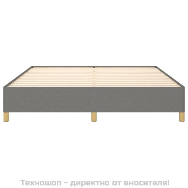 Рамка за легло с пружини, тъмносива, 160x200 см, плат