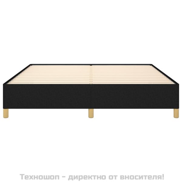 Рамка за легло с пружини, черна, 160x200 см, плат