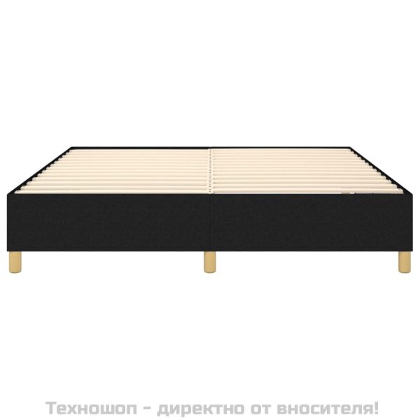 Рамка за легло с пружини, черна, 180x200 см, плат