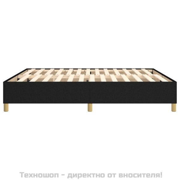 Рамка за легло с пружини, черна, 180x200 см, плат