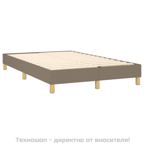 Боксспринг легло с матрак и LED, таупе, 120x200 см, плат