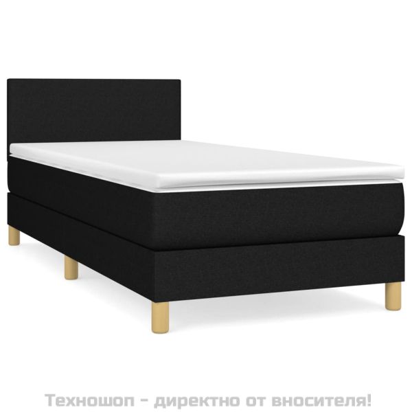 Боксспринг легло с матрак, черно, 100x200 см, плат