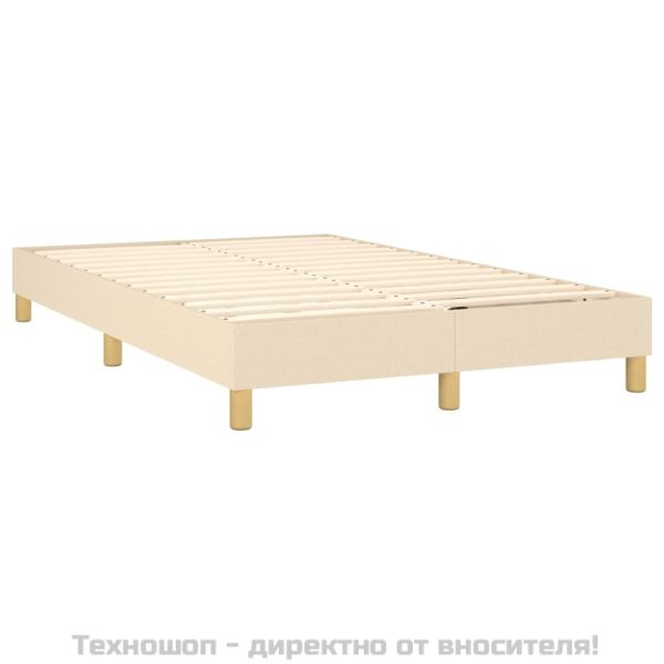 Боксспринг легло с матрак, кремаво, 120x200 см, плат