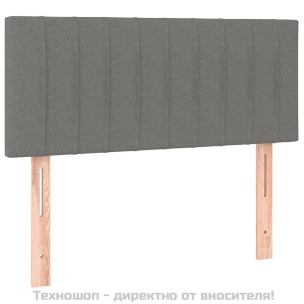 Боксспринг легло с матрак, тъмносиво, 120x200 см, плат