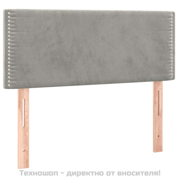 Боксспринг легло с матрак, светлосиво, 80x200 см, кадифе