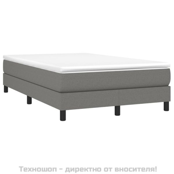 Боксспринг легло с матрак, тъмносиво, 120x200 см, плат
