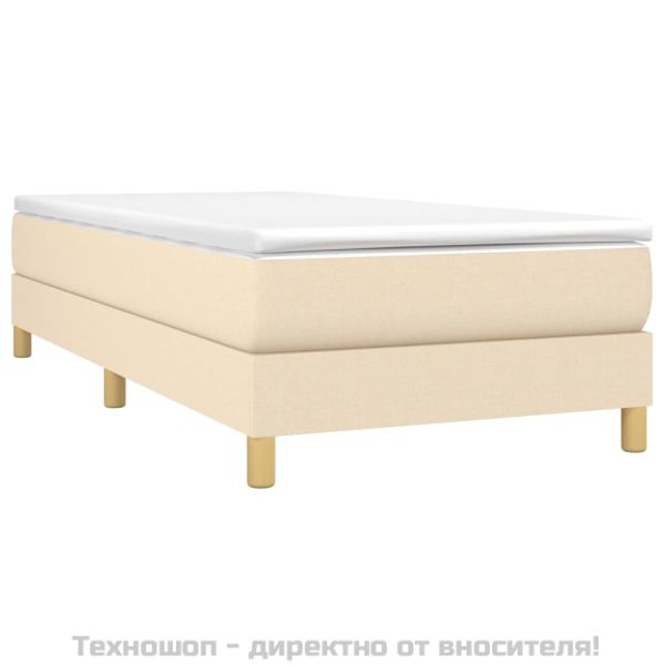 Боксспринг легло с матрак, кремаво, 100x200 см, плат