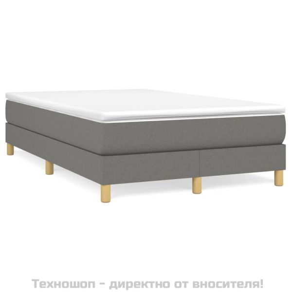 Боксспринг легло с матрак, тъмносиво, 120x200 см, плат