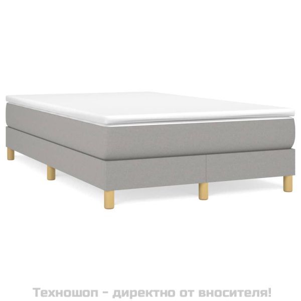 Боксспринг легло с матрак, светлосиво, 120x200 см, плат