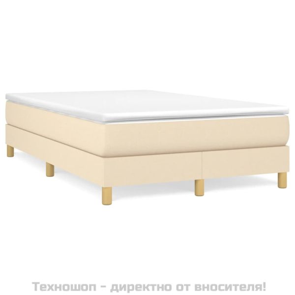 Боксспринг легло с матрак, кремаво, 120x200 см, плат