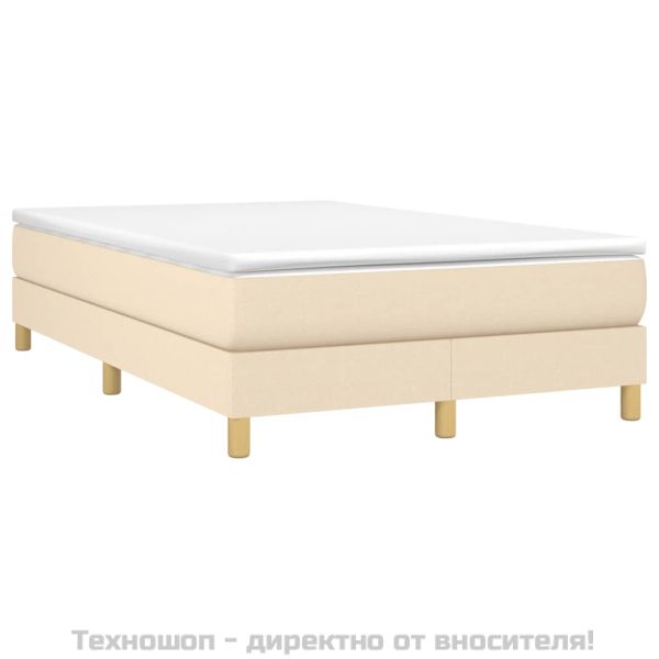 Боксспринг легло с матрак, кремаво, 120x200 см, плат