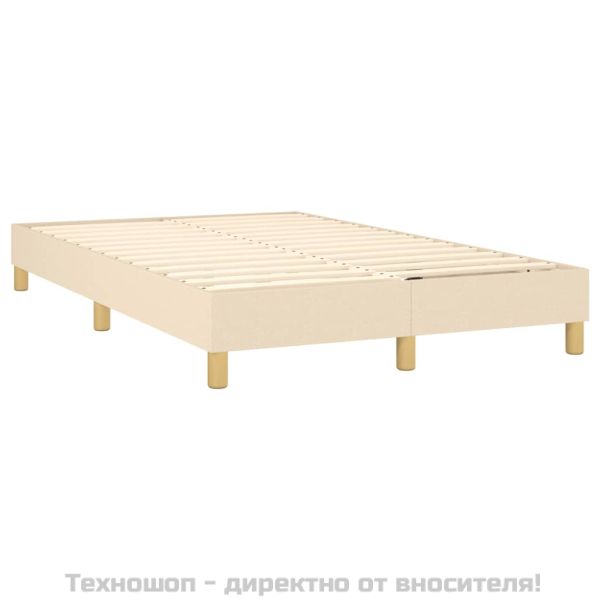 Боксспринг легло с матрак, кремаво, 120x200 см, плат