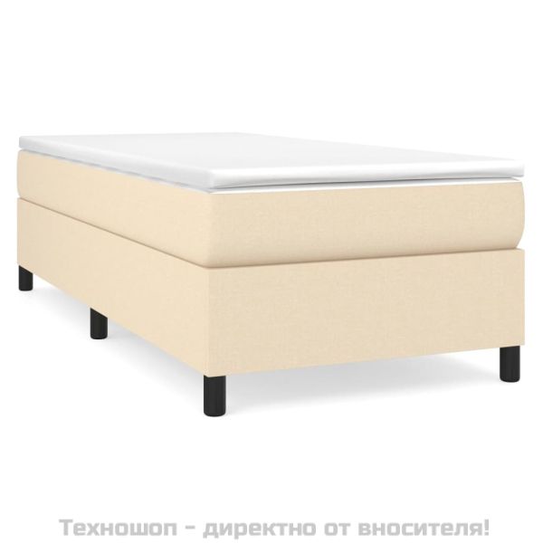 Боксспринг легло с матрак, кремаво, 100x200 см, плат